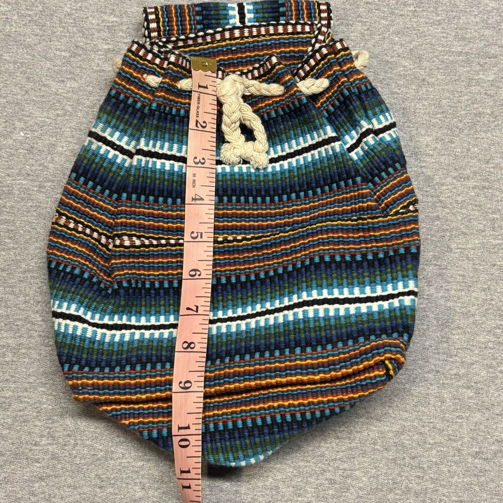 Boho Chic Woven Drawstring Backpack - Picture 9 of 10